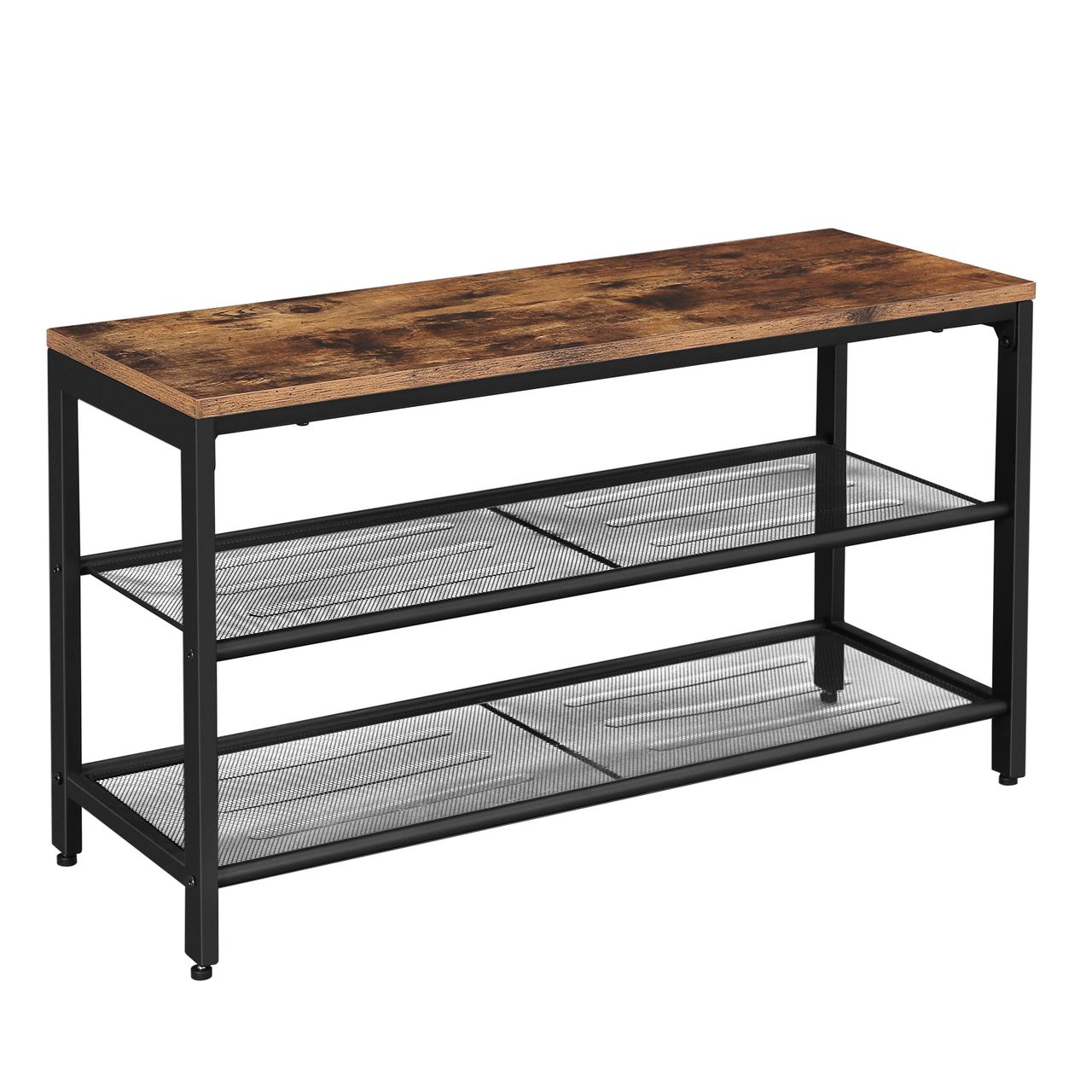 Vasagle Schuhbank mit 2 Gitterablagen 80 x 30 x 44,5 cm