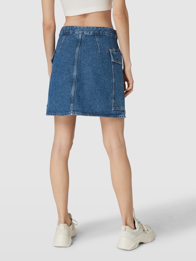 Jeansrock mit Label-Patch in jeans