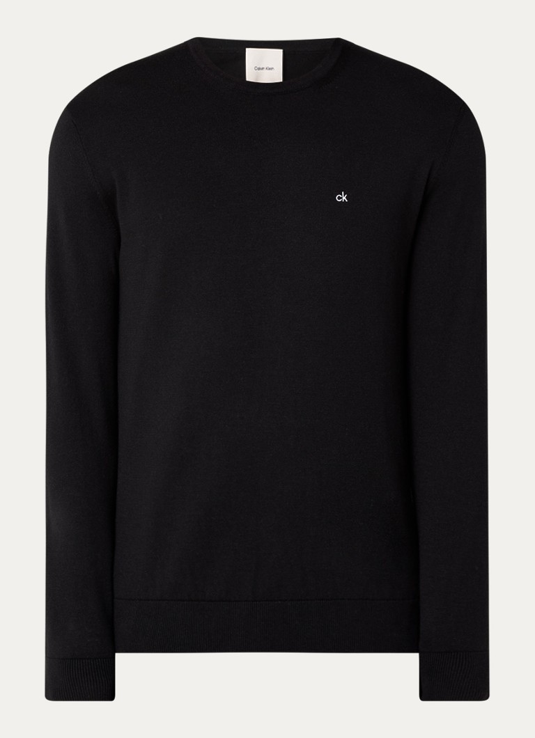 Calvin Klein Fine-knit silk blend pullover with logo