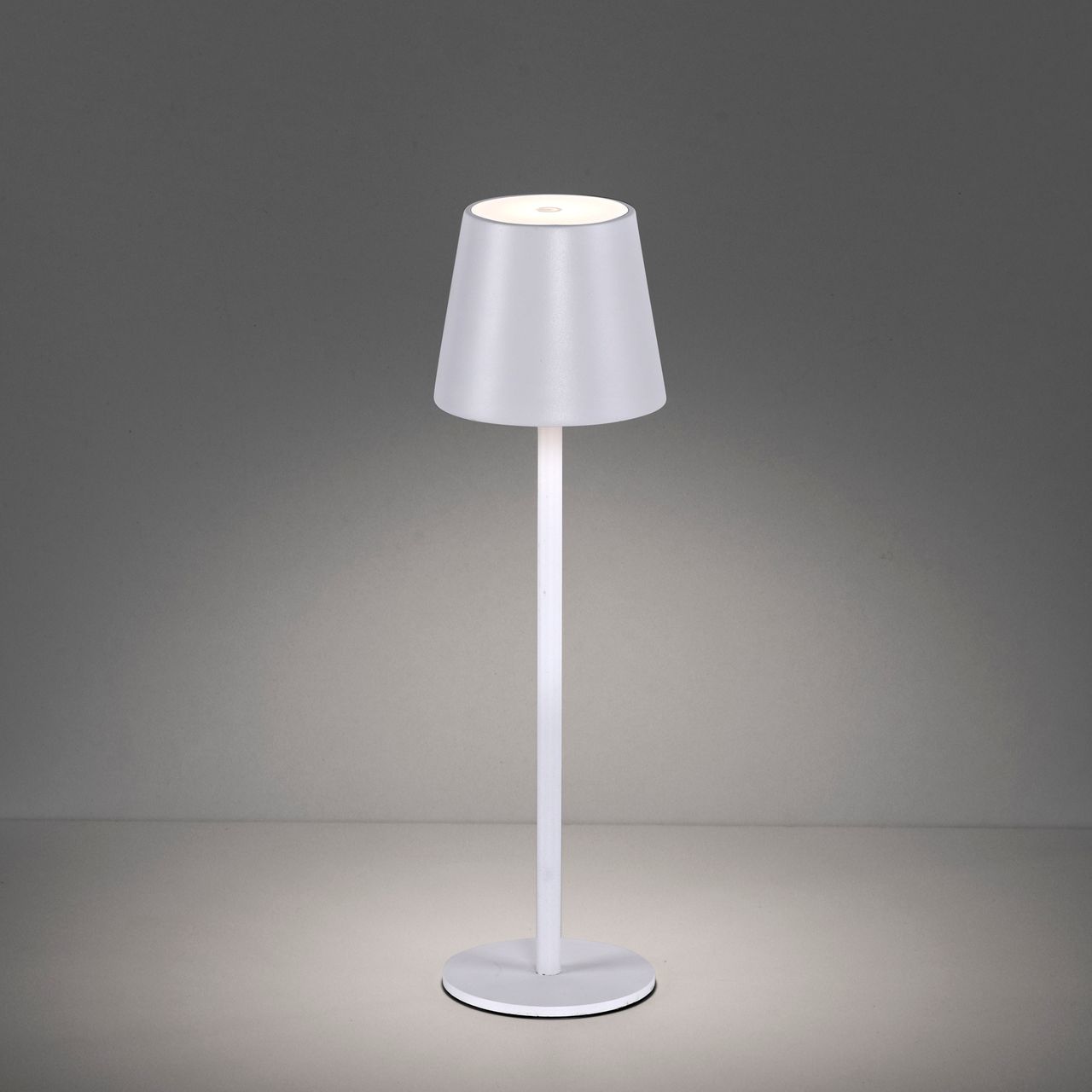 JUST LIGHT LED Tischleuchte, 1xLED-Board/2,50W/3000K, Akkuleuchte, IP54, Ladekabel, Weiss