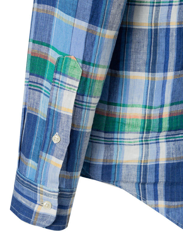 Polo Ralph Lauren, Hemd, Custom Fit, Reines Leiinen, blau-grün kariert