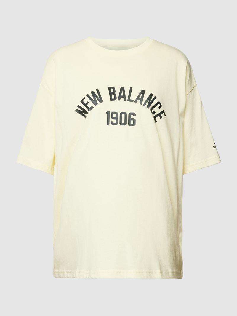 Oversized T-Shirt mit Label-Print in offwhite