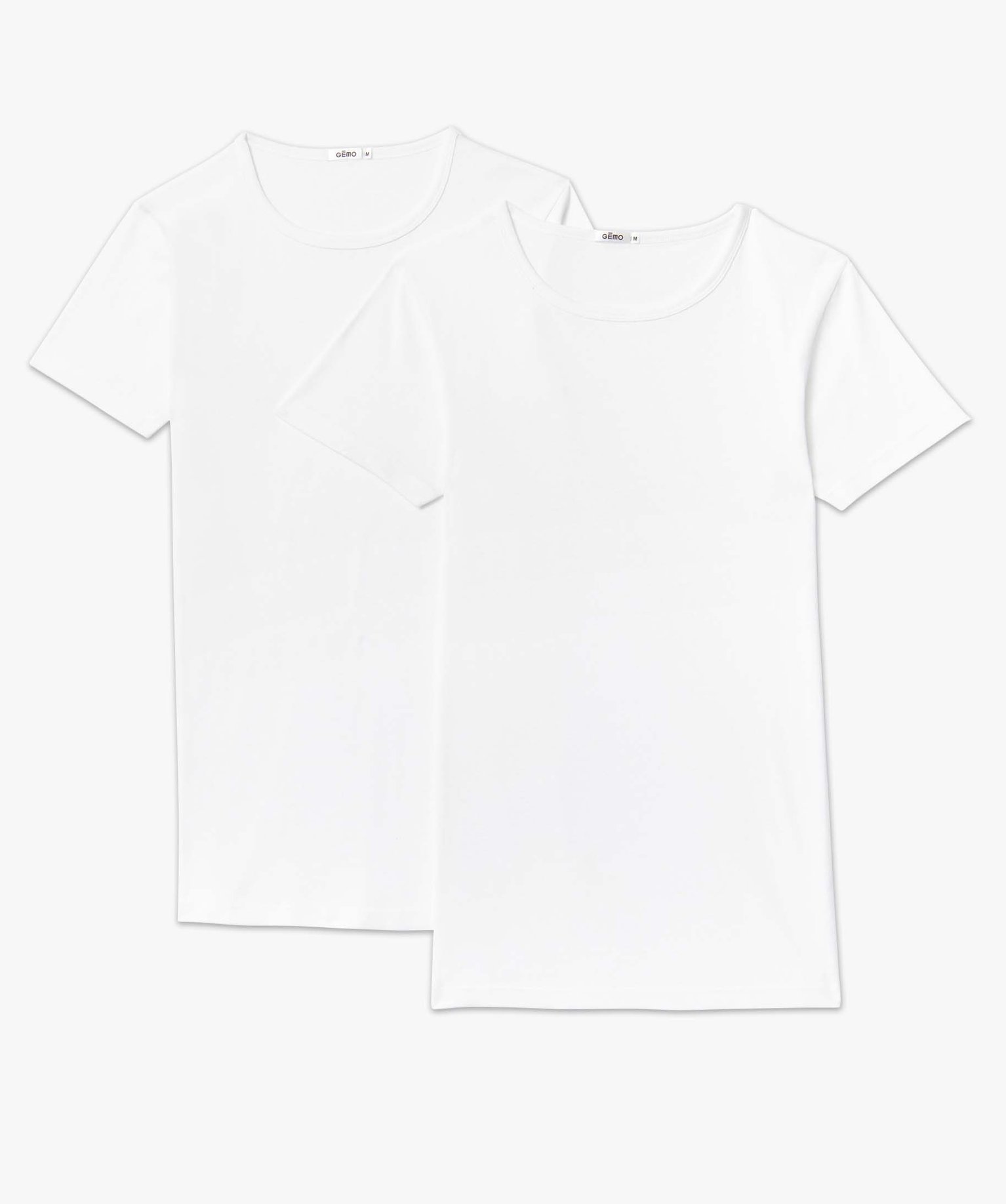 Tee-shirt homme à manches courtes et col rond en coton biol... blanc | GEMO