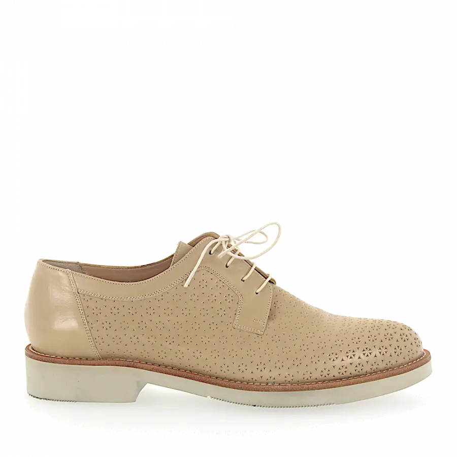 Truman's - Schnürschuhe 8118 Kalbsleder Lochmuster beige - beige