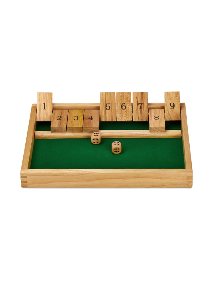 relaxdays Shut the Box Spiel in Natur/Grün günstig kaufen onesize