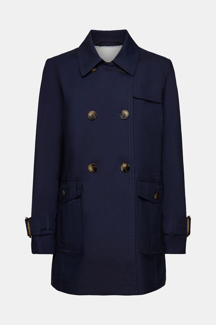 Kurzer zweireihiger Trenchcoat
