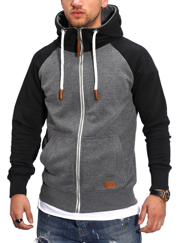 behype Sweatjacke RAGLAN in dunkelgrau günstig kaufen