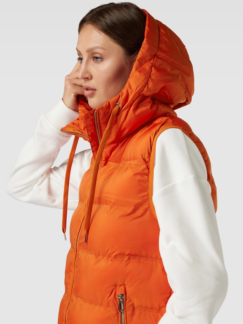 Steppweste mit Reißverschlusstaschen in orange