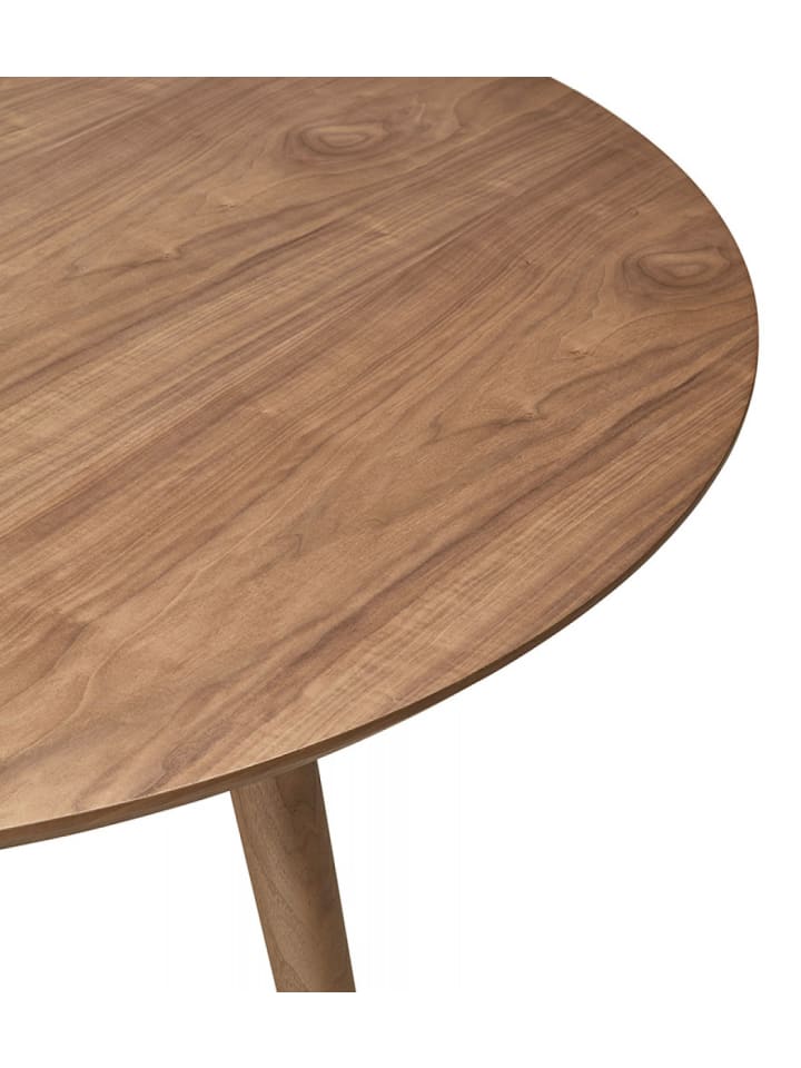 KADIMA DESIGN Runder Esstisch aus Walnussfurniertem Holz | Nordischer Stil in Braun günstig kaufen onesize