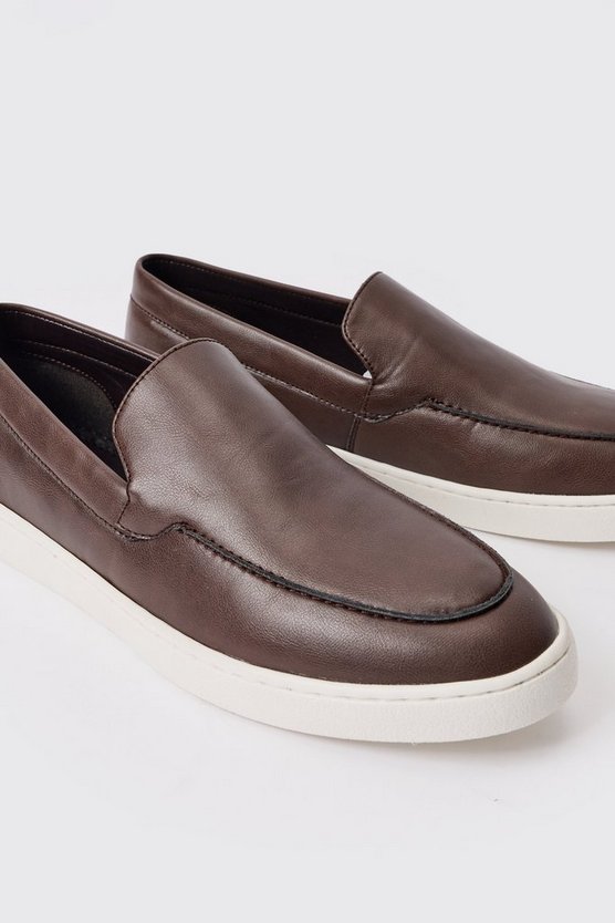 Braune PU-Loafer