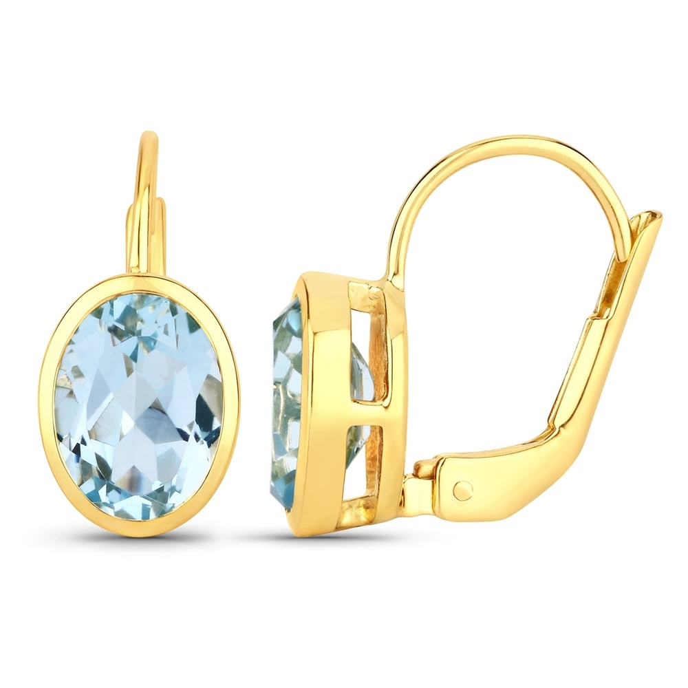 Rafaela Donata Boucles doreilles Argent sterling Topaz bleu en Or jaune Bijoux