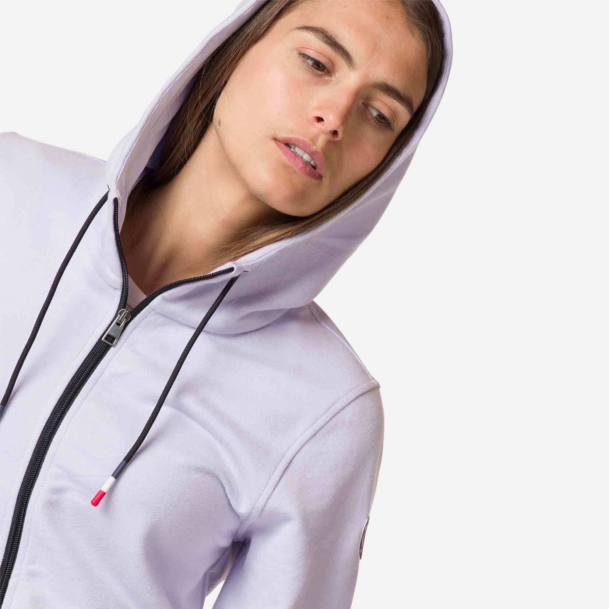 Sweat en coton à capuche zippé Logo Femme