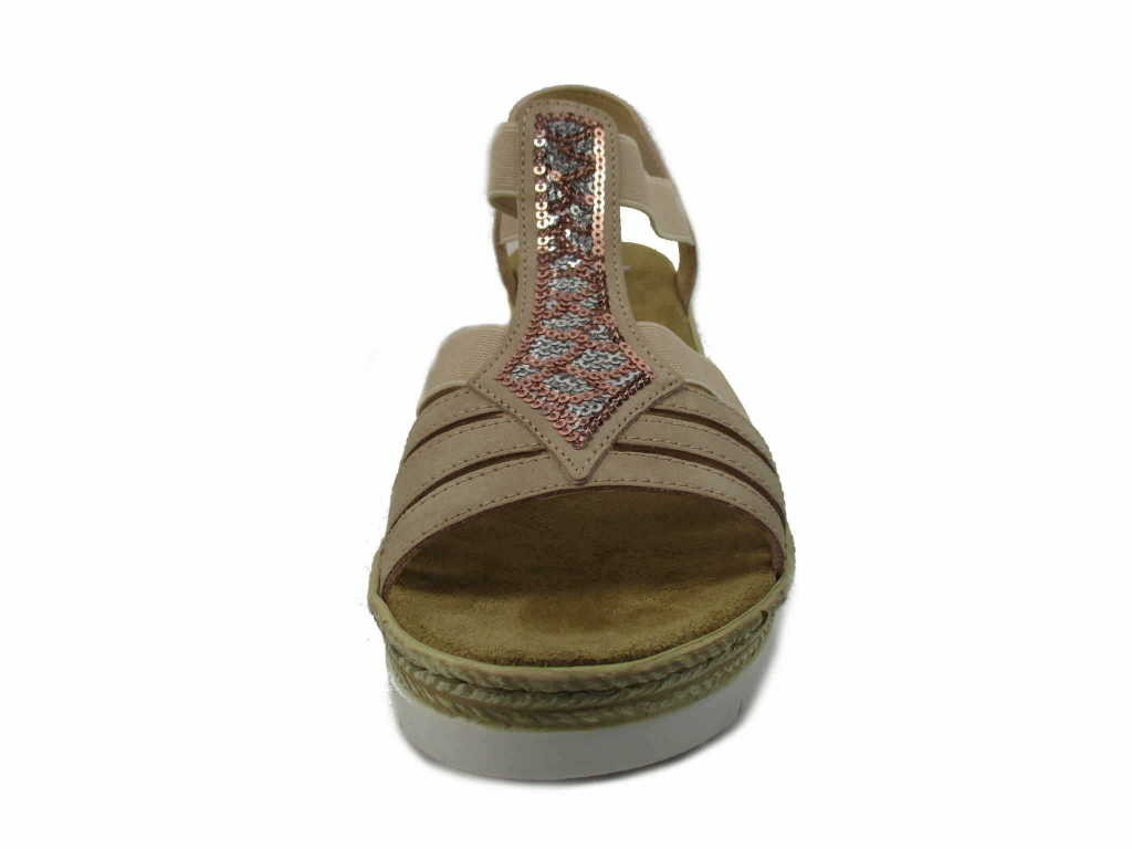 RIEKER Plateau Sandalen rose