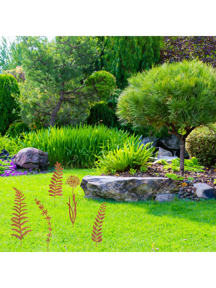 kobolo 5tlg. Set Gartendekoration ROSTGRESS5 in Braun günstig kaufen onesize