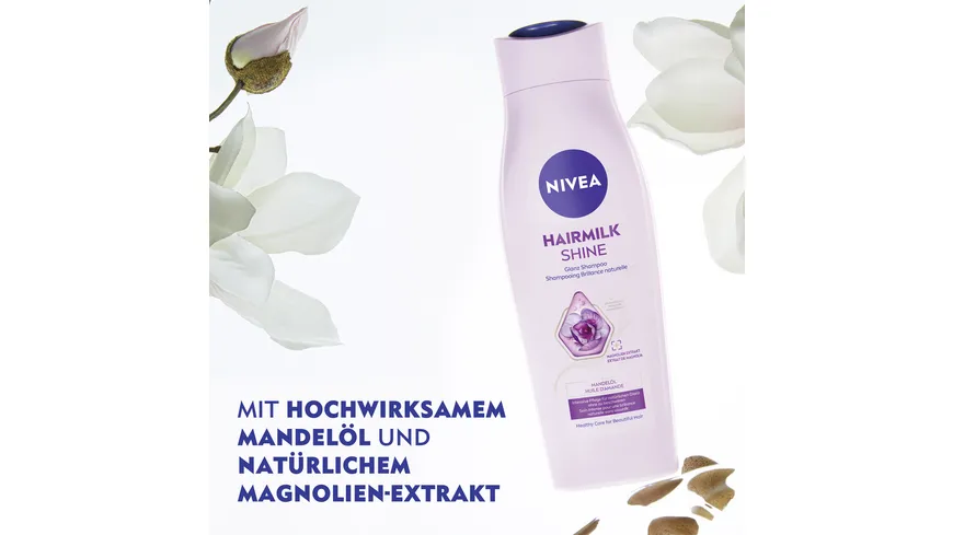 NIVEA Haarmilch Natürlicher Glanz Shampoo mit Mandelmilch 250 ml