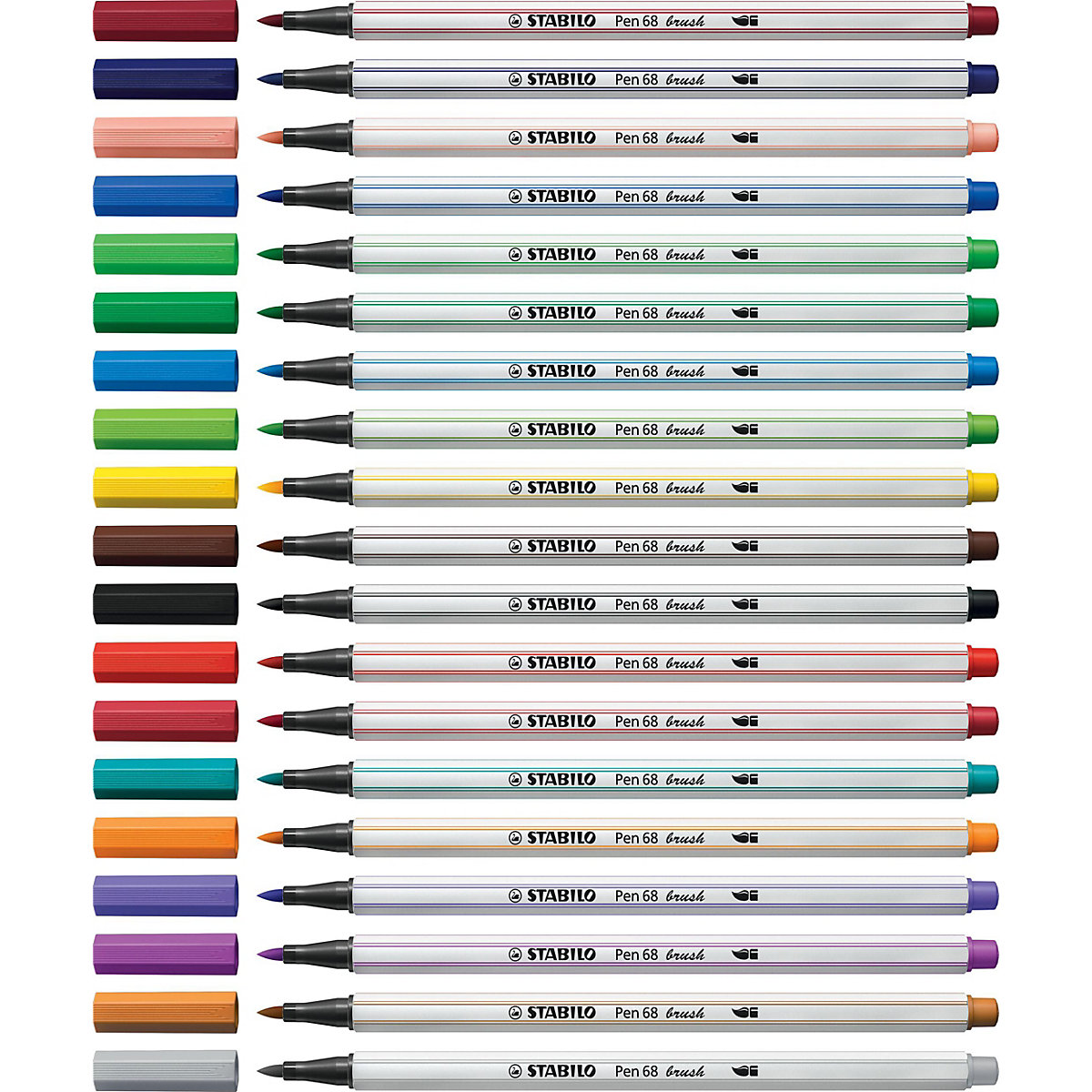 Premium-Filzstift Pen 68 brush, Pinselspitze für variable Strichstärken, braun