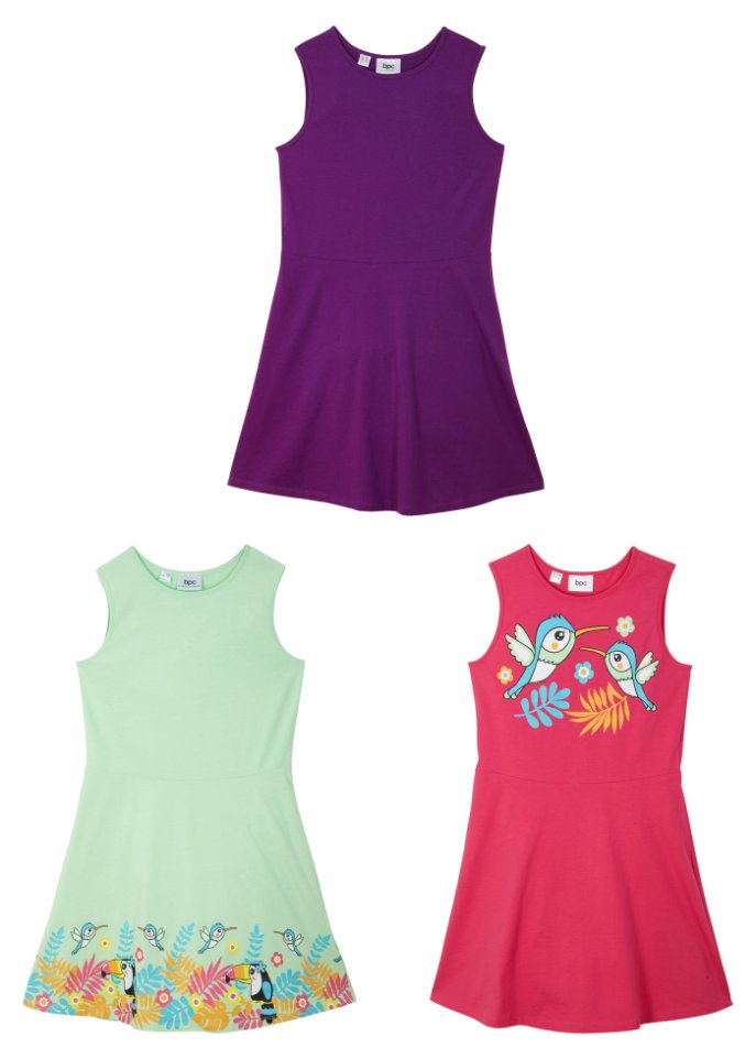 Mädchen Jerseykleid (3er Pack)