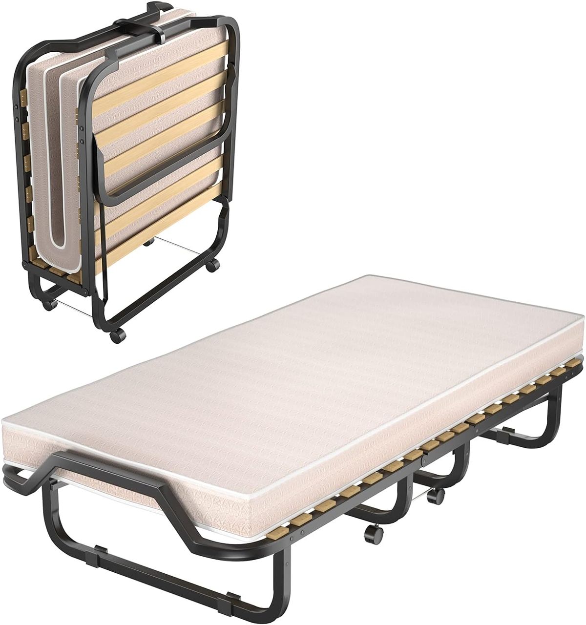 Costway 90x200cm Gästebett mit Matratze aus Rückstellschaum