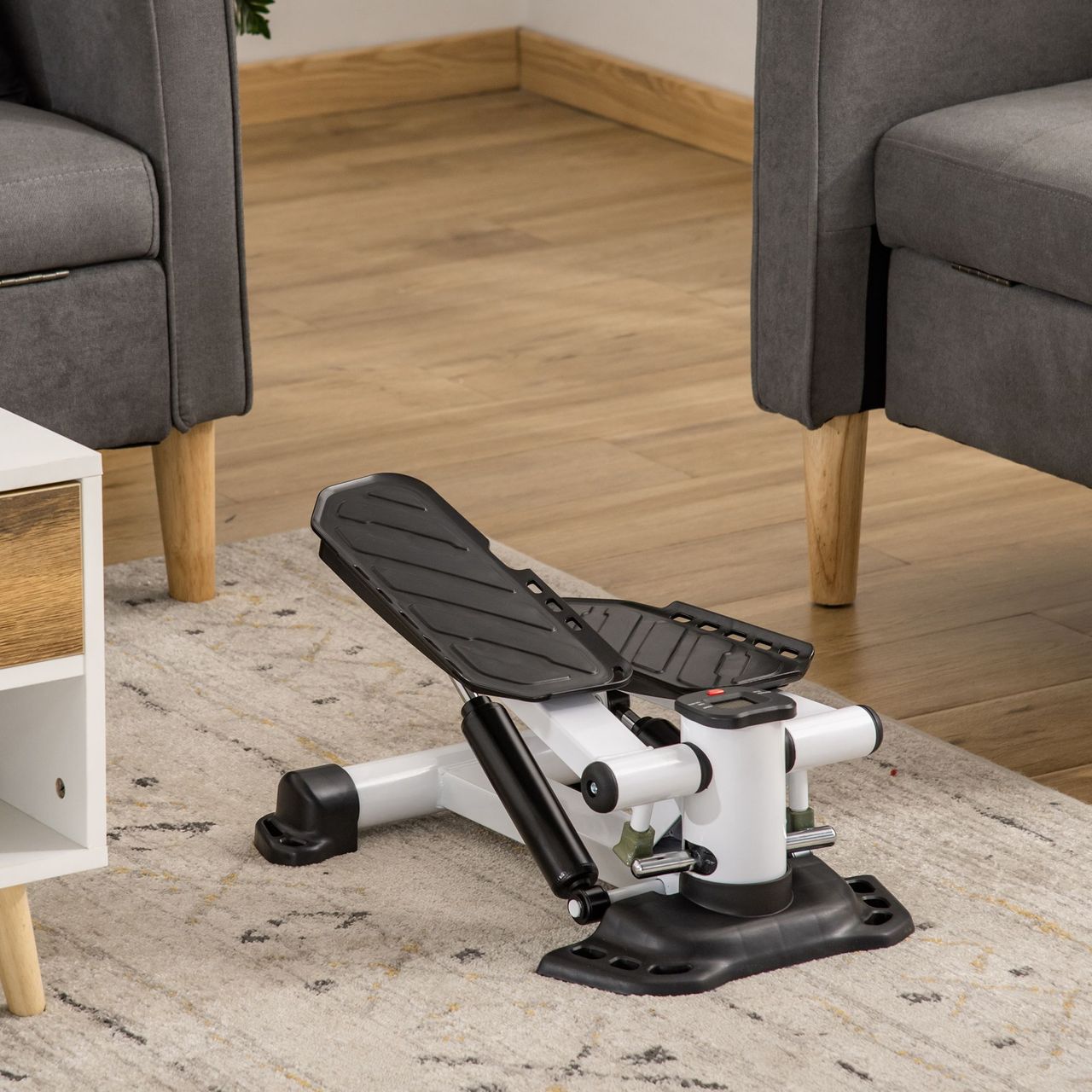 HOMCOM Mini Stepper Minifahrrad Metall ABS Weiß Schwarz
