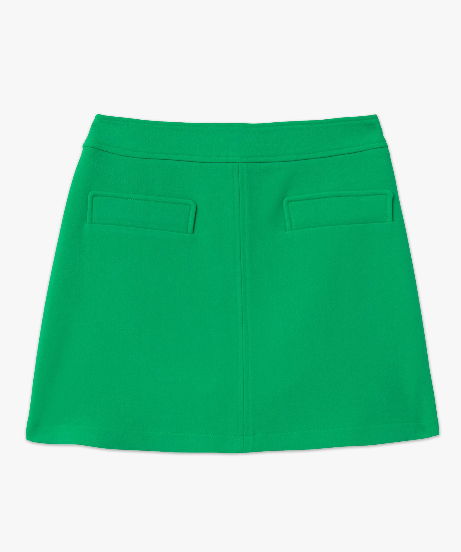 Jupe femme courte avec fausses poches sur l’avant vert | GEMO