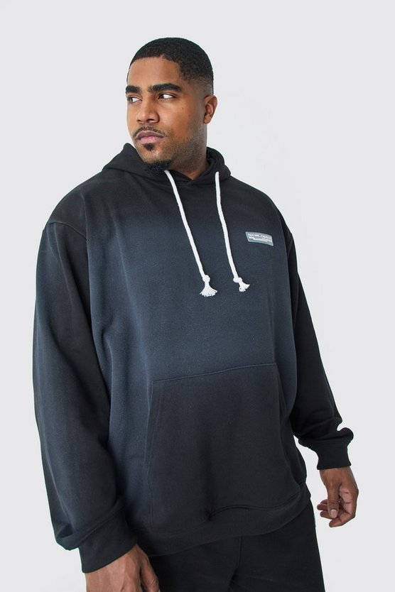 Plus Oversize Hoodie mit rohem Saum