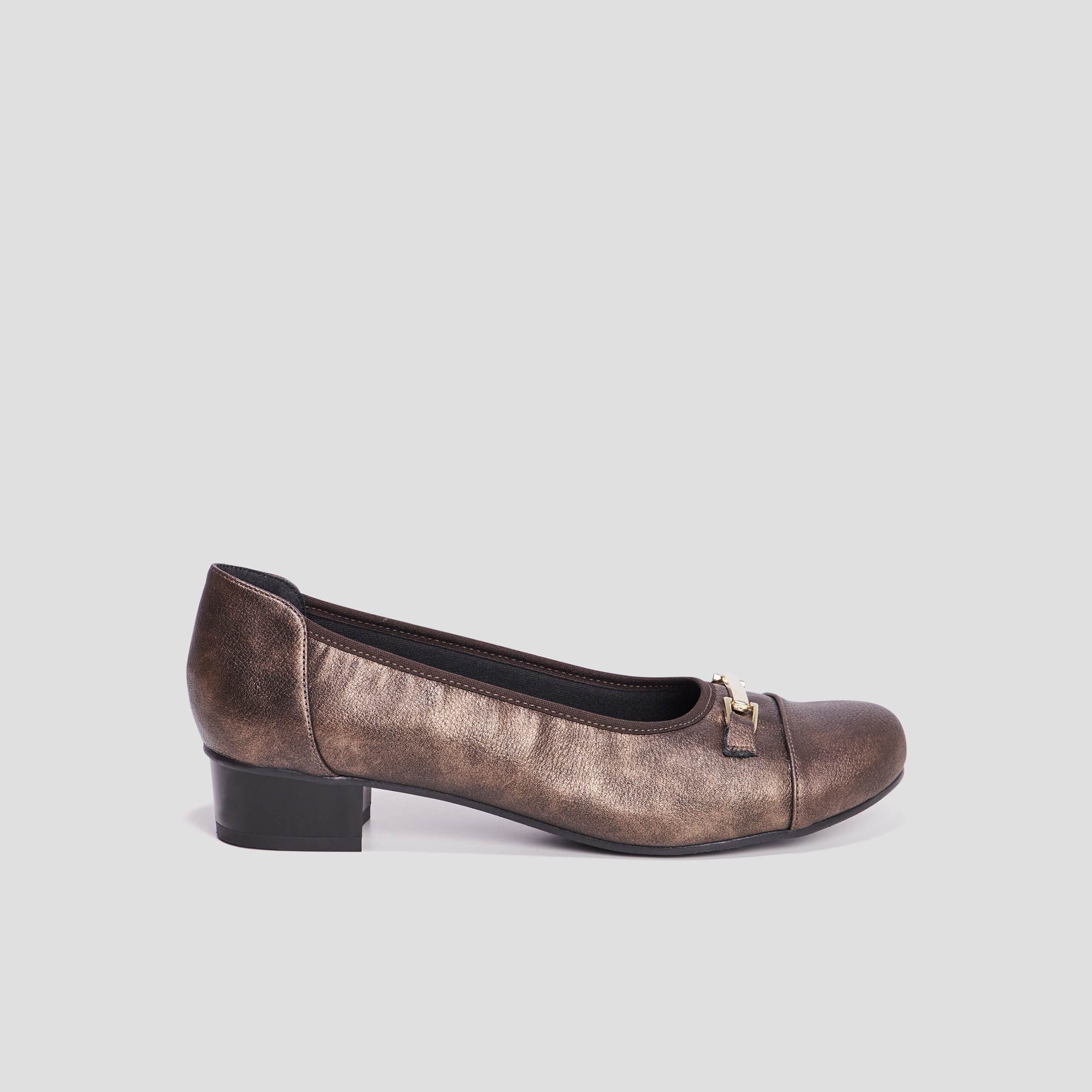 Ballerines à talons pied large marron foncé femme | La Halle