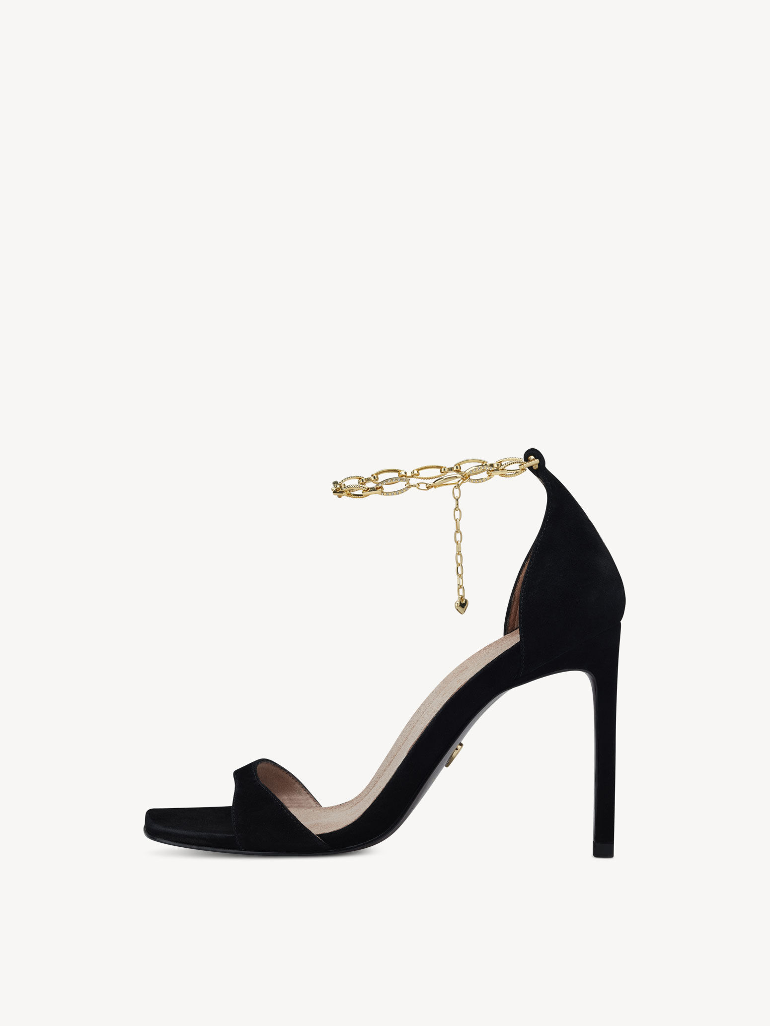 Sandale à talon en cuir - noir