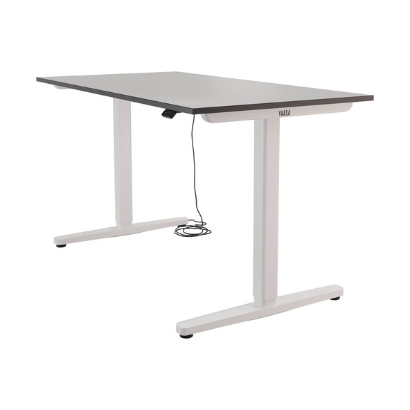 Elektrisch höhenverstellbarer Schreibtisch Desk Basic, silberweiß