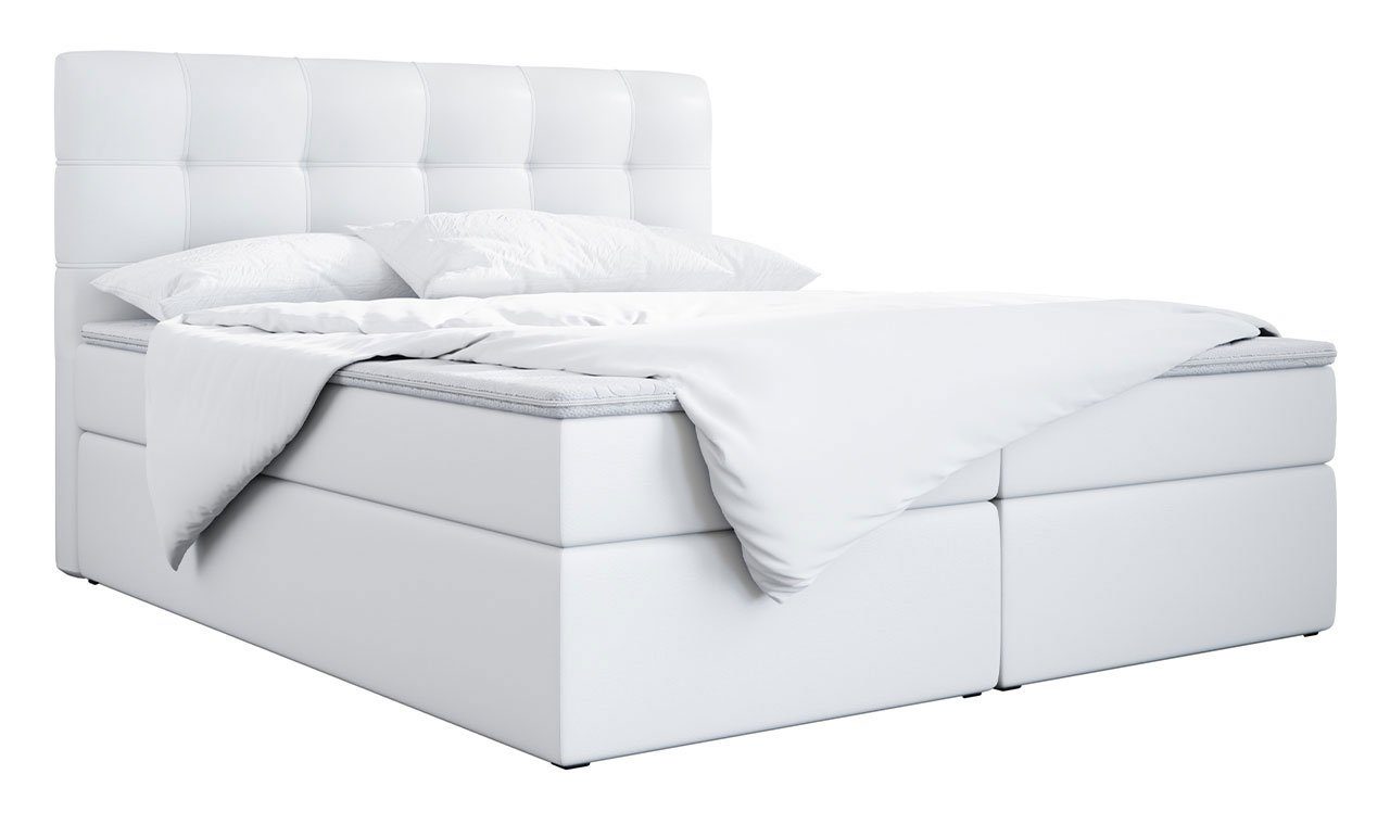 MKS MÖBEL Boxspringbett TOP 1, mit Bettkasten, Doppelbett mit Multipocket-Matratze und Topper