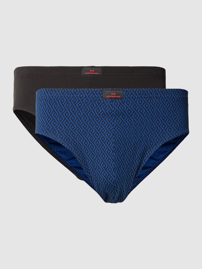 Slip mit Label-Patch Modell 'X-LASTIC' im 2er-Pack in blau