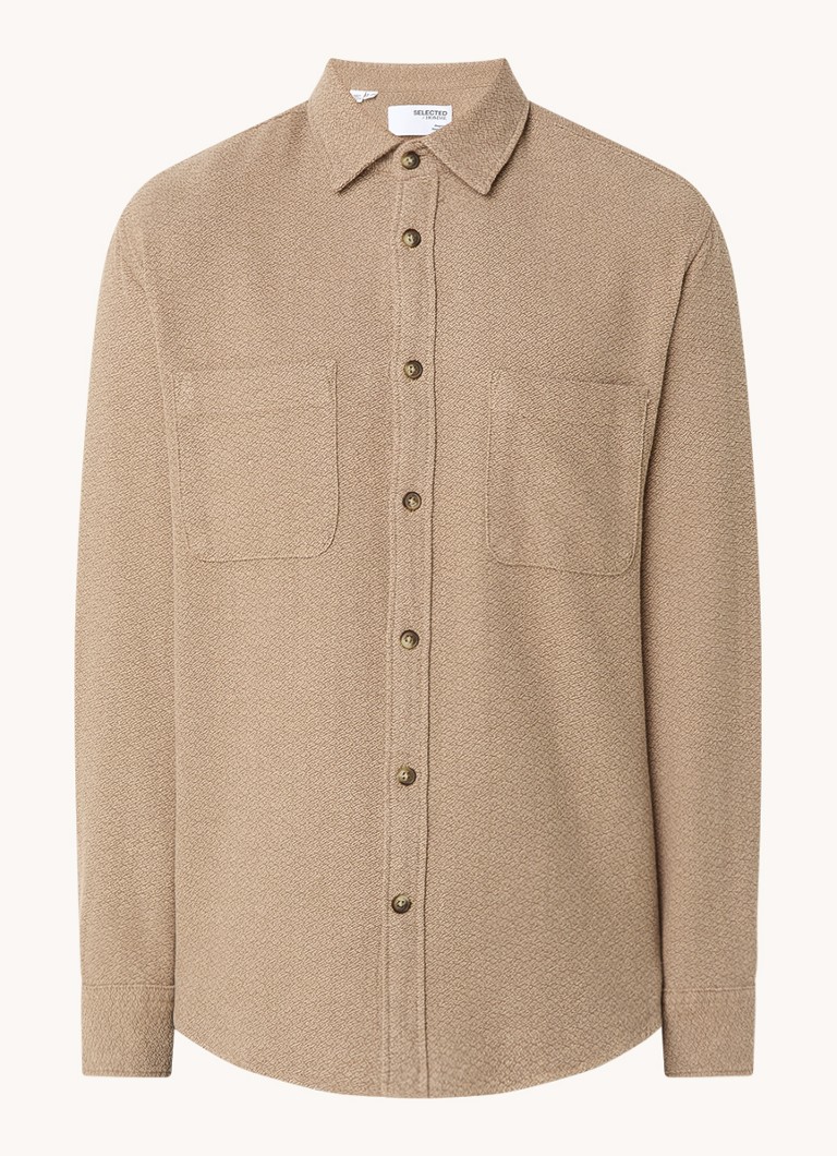Camicia-giacca da uomo Selected Grindle Classic Fit in misto cotone biologico con tasche sul petto