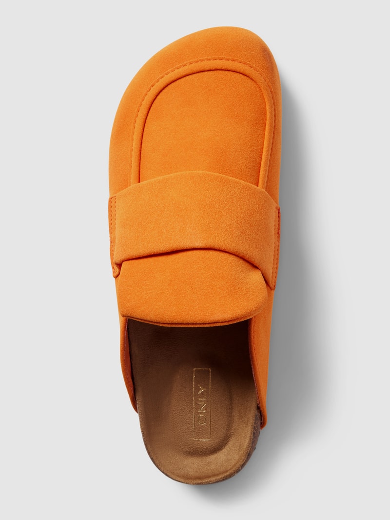 Pantoletten mit Zierbesatz Modell 'HUSTON' in orange