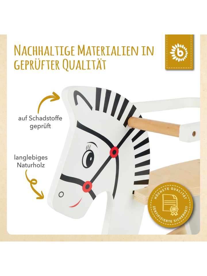 Bieco Spielwaren Schaukeltier aus Holz Zebra in Weiß günstig kaufen onesize
