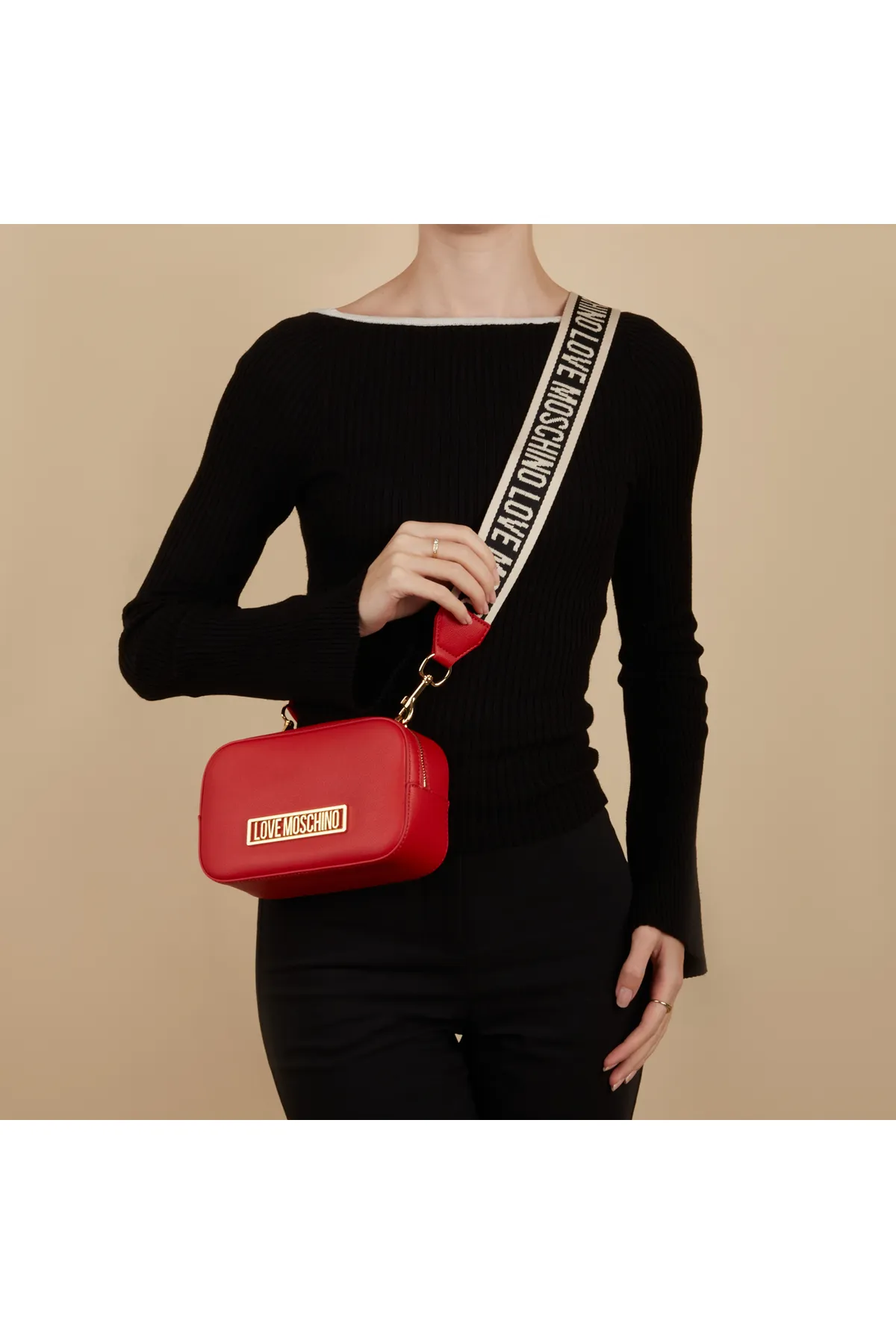 1'ASLAN  Love Moschino Natural Damen Umhängetasche Rot Jc4148pp1il1250a
