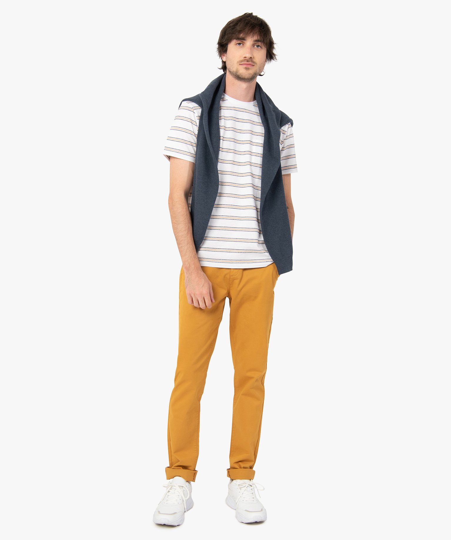Tee-shirt homme rayé à manches courtes raye | GEMO