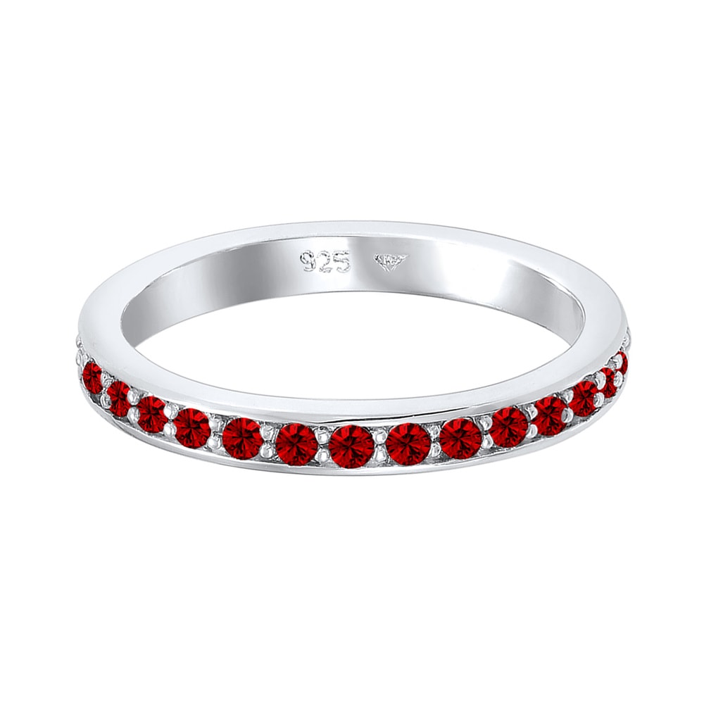 Elli Elli Bague Femmes bande Memoire avec cristaux en argent sterling 925 Bague