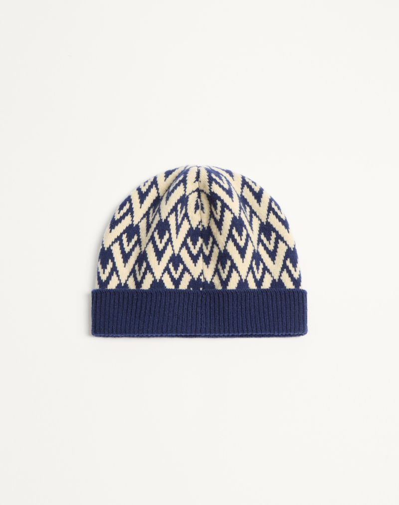 Beanie strikket Toute La V Signature i uld