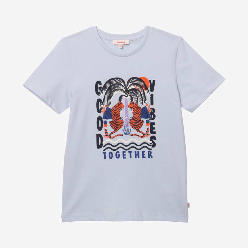 T-shirt garçon double tigre bleu Catimini