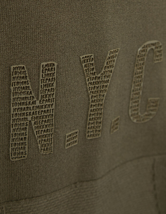 Pull kaki tricot message typo en gomme garçon