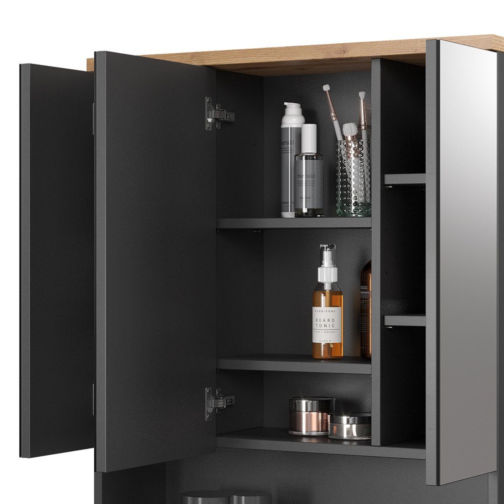 Vicco Spiegelschrank Badspiegel Badschrank EDEN Anthrazit / Artisan