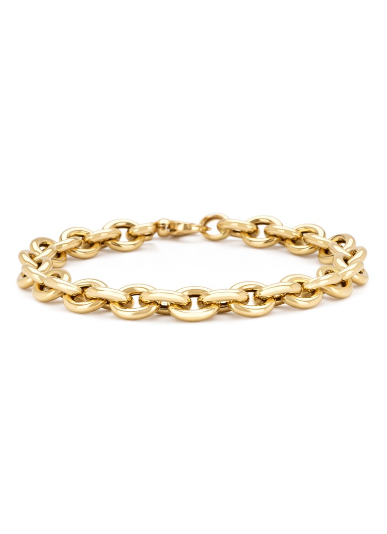 Diamond Point Yellow Gold Link Bracelet Timeless Treasures 19 cm
