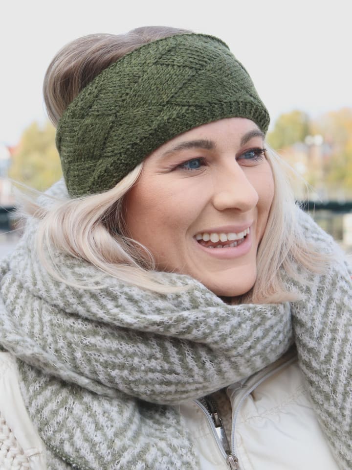 styleBREAKER Strick Stirnband in Oliv günstig kaufen onesize