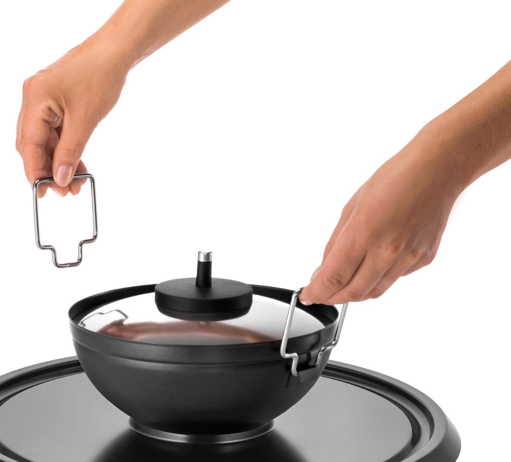 Unold Raclette und Fondue-Set Multi 4 in 1 - 48726, 8 Raclettepfännchen, 1300 W
