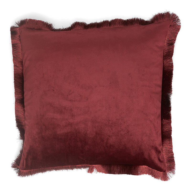 Home Putetrekk 45x45 cm m/frynser burgunder