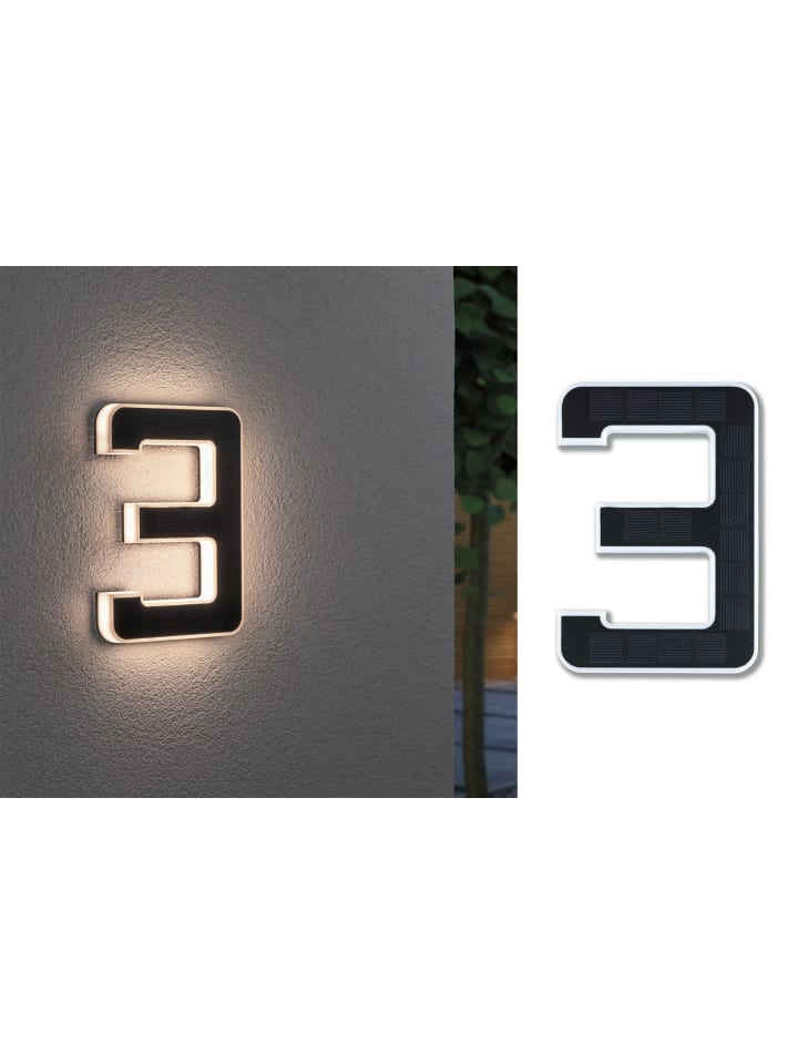 paulmann Solar LED Hausnummernleuchte  Nummer 3 günstig kaufen onesize