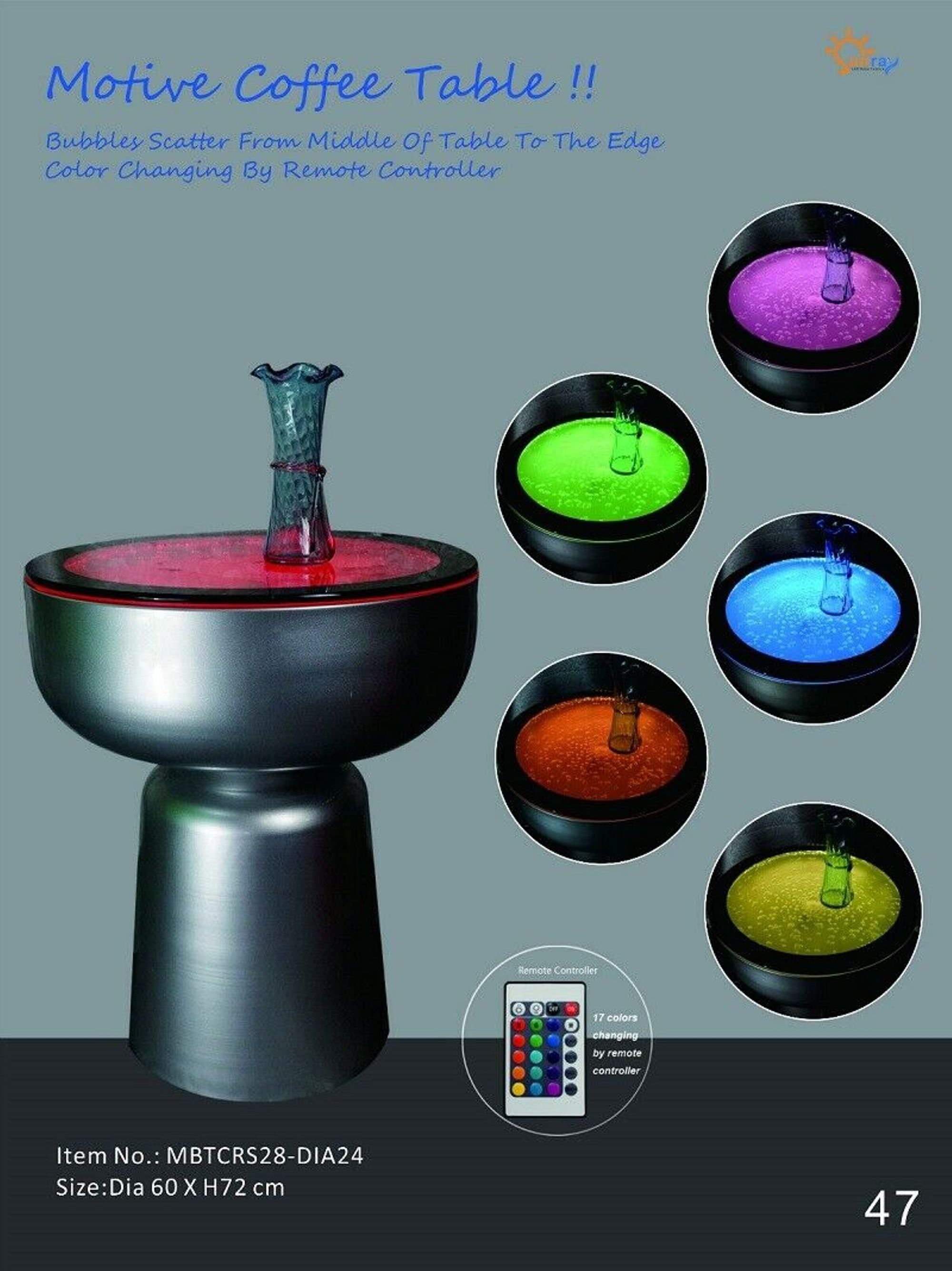 JVmoebel Stehtisch, Design Tisch Water Sofa Tische LED Beistell Tische Säulen