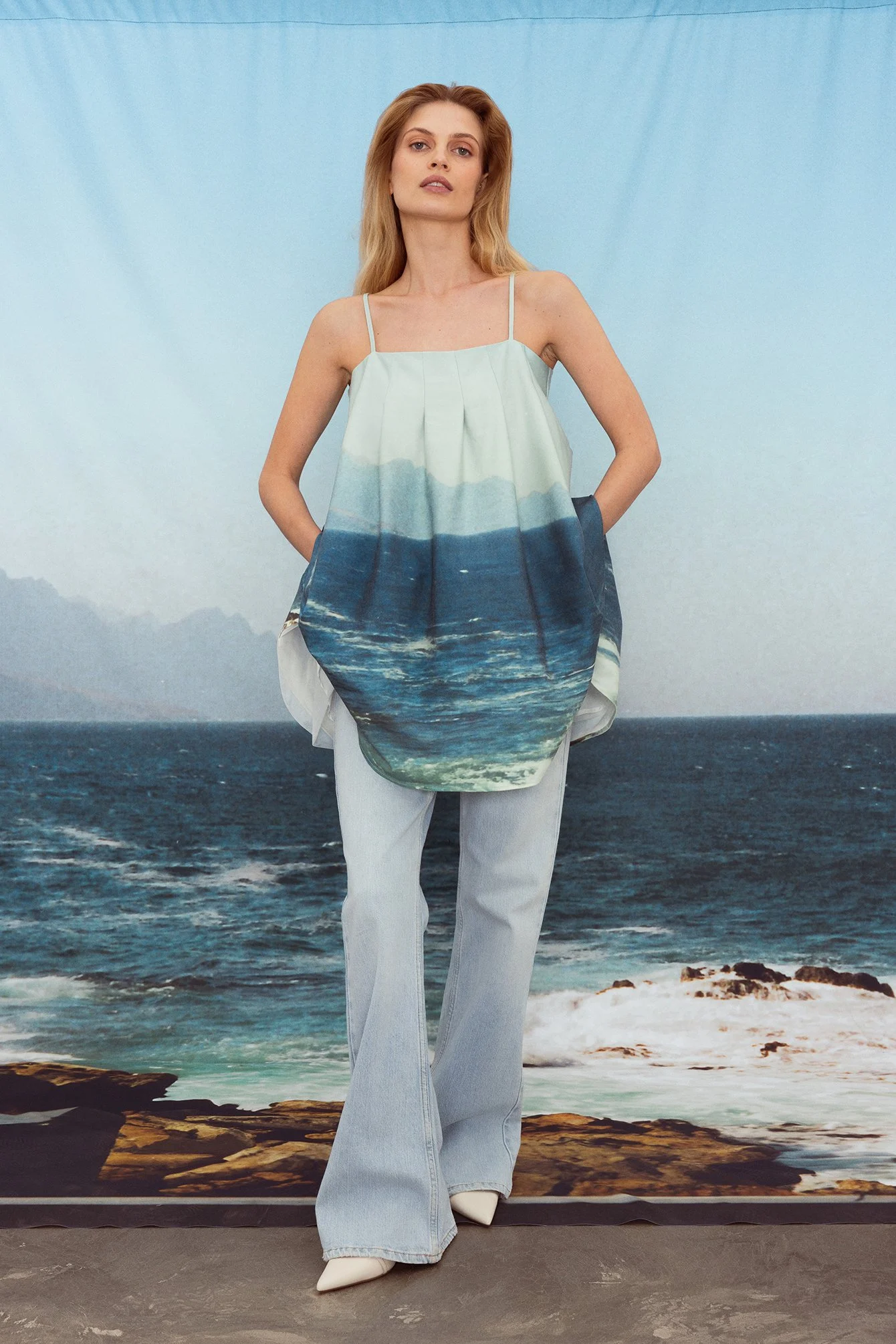 Minikleid mit Meeresmuster