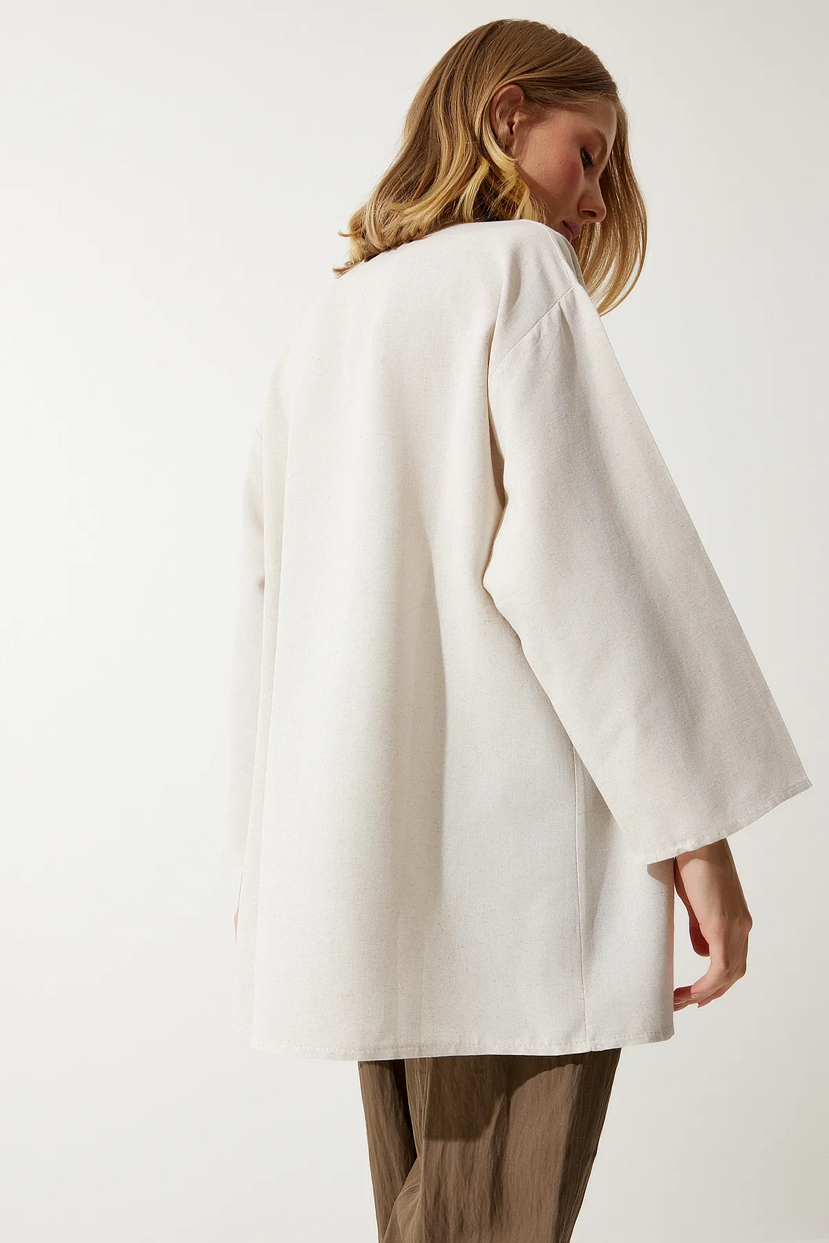Happiness İstanbul  Kimono & Kaftan - Beige - Regular Fit