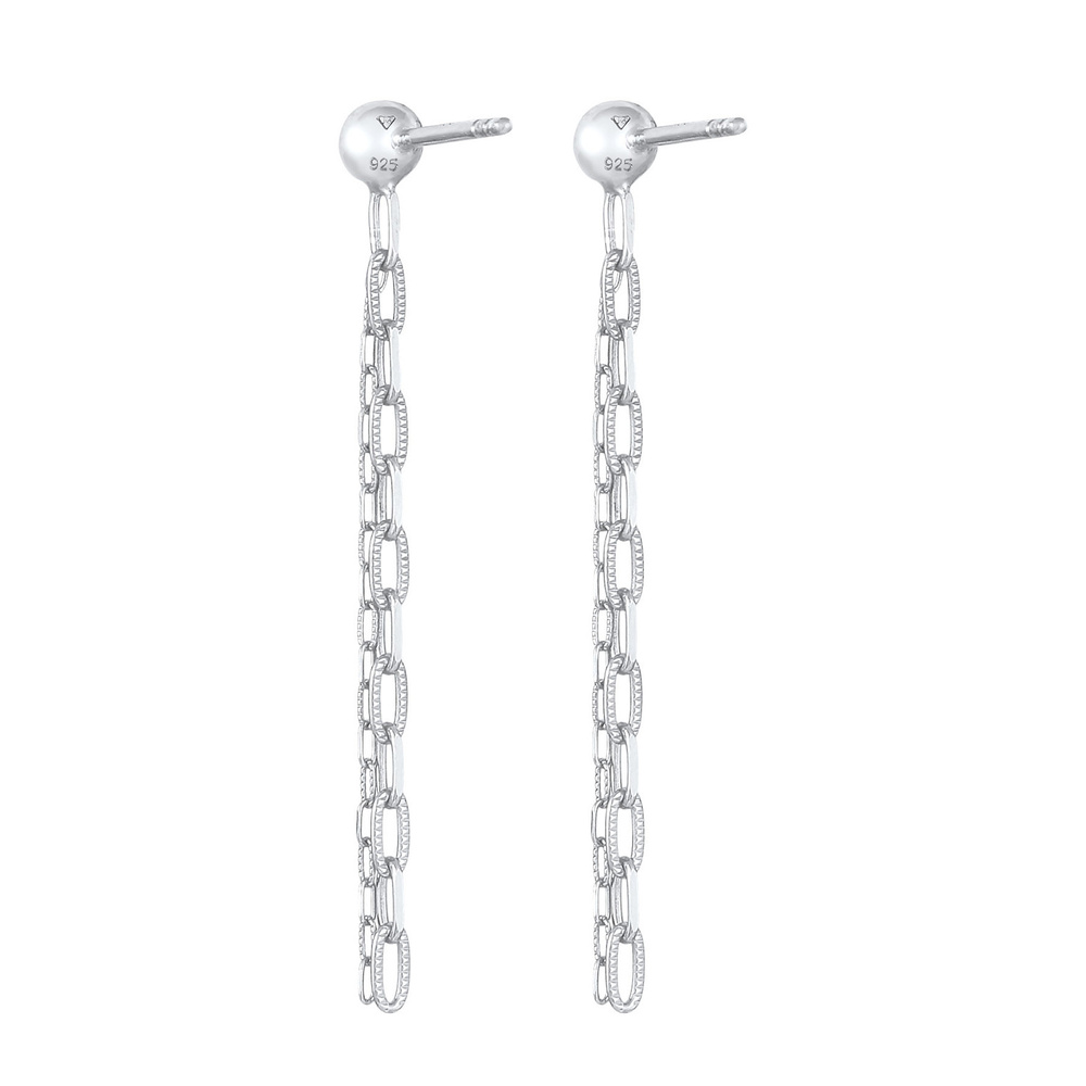 Elli Elli Boucles d'Oreilles Boucles d'oreilles pour femmes, chaîne à maillons avec pe Boucles d'oreilles