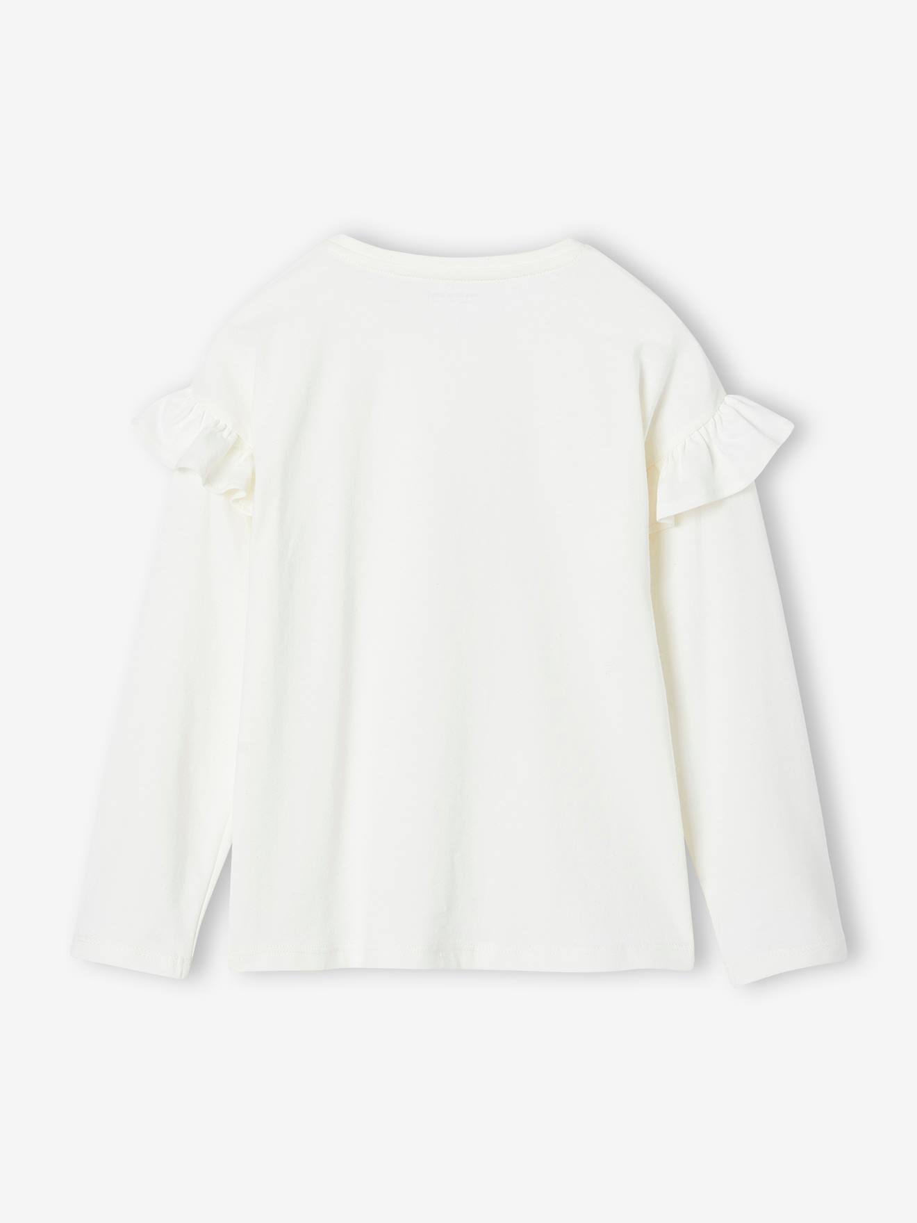 Vertbaudet Mädchen Volantshirt - wollweiß